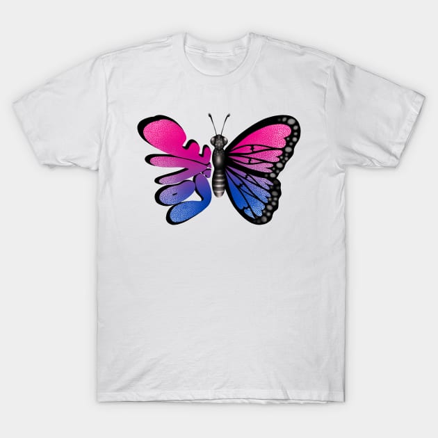 Bi Pride Butterfly T-Shirt by JessieiiiDesign